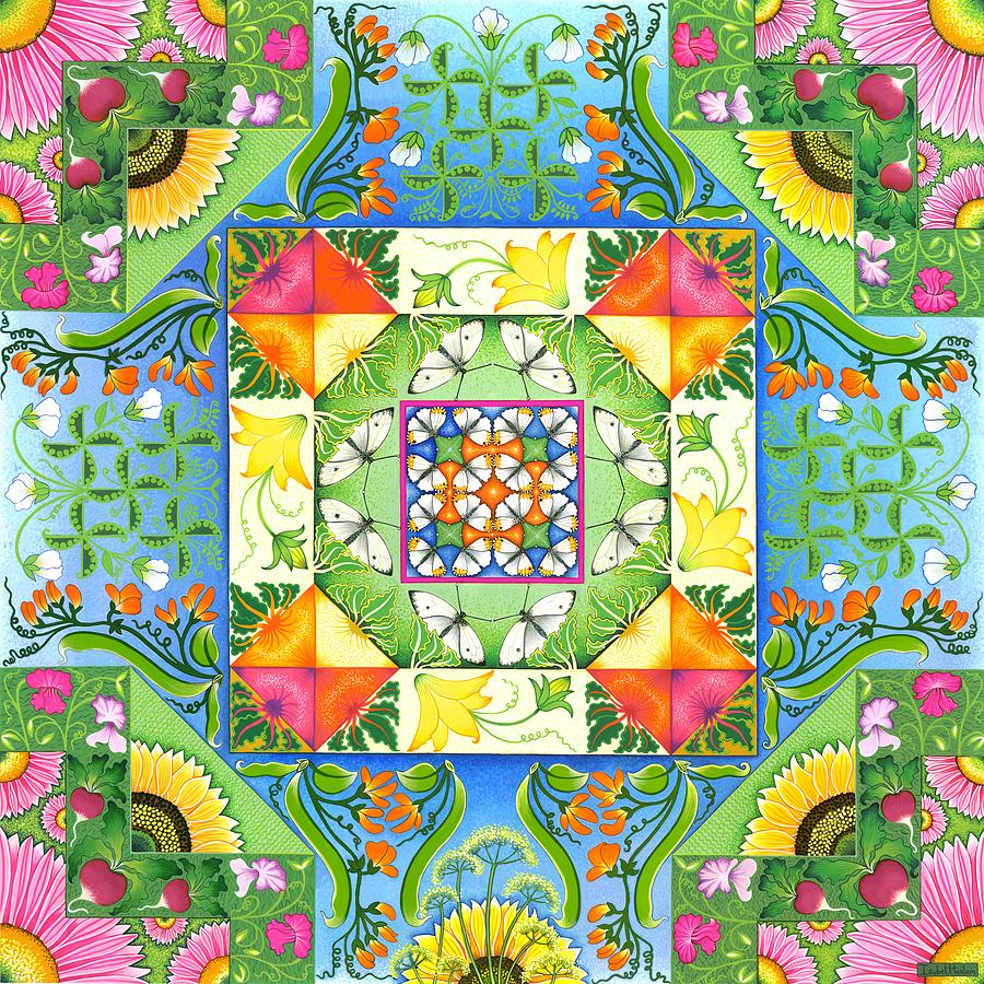 Vegetable Patchwork Painting by Isobel Brook Haslam