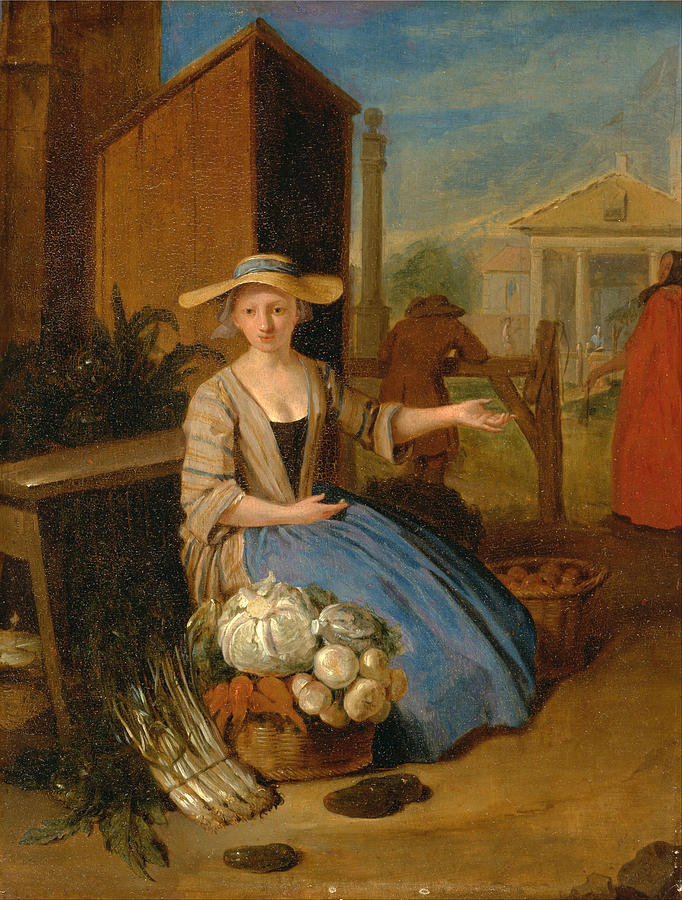 Vegetable Seller Covent Garden Painting by Pieter Angillis