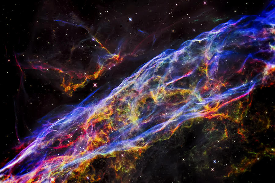 The Universe Photograph - Veil Nebula - Rainbow Supernova  by Jennifer Rondinelli Reilly - Fine Art Photography