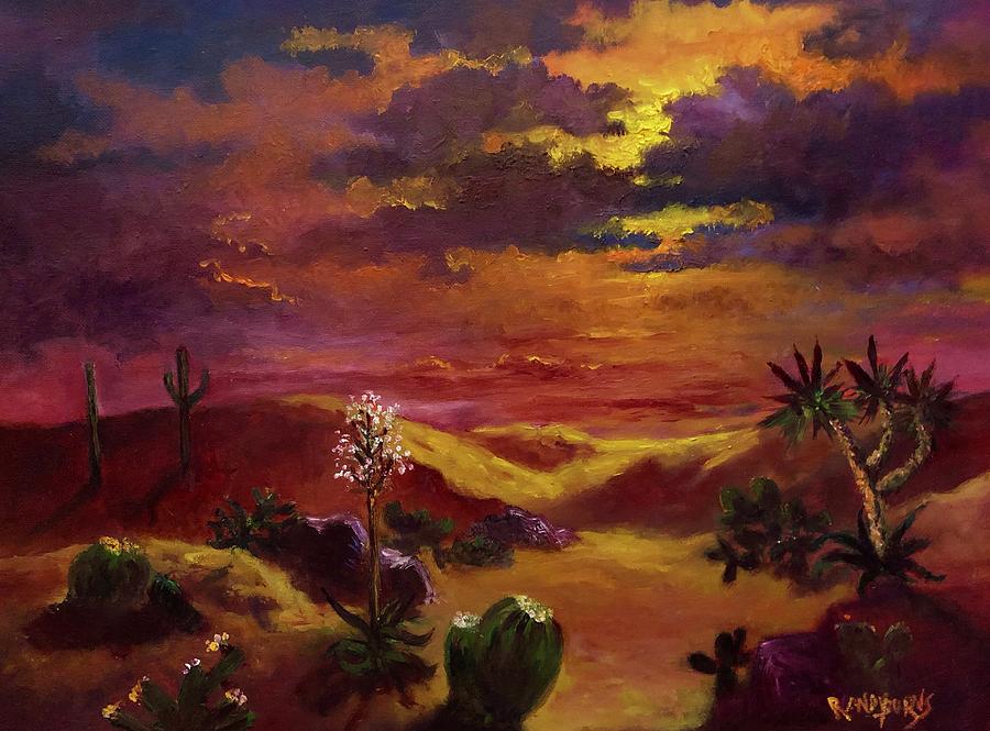 Veil of Light Under the Desert Sun. Painting by Rand Burns