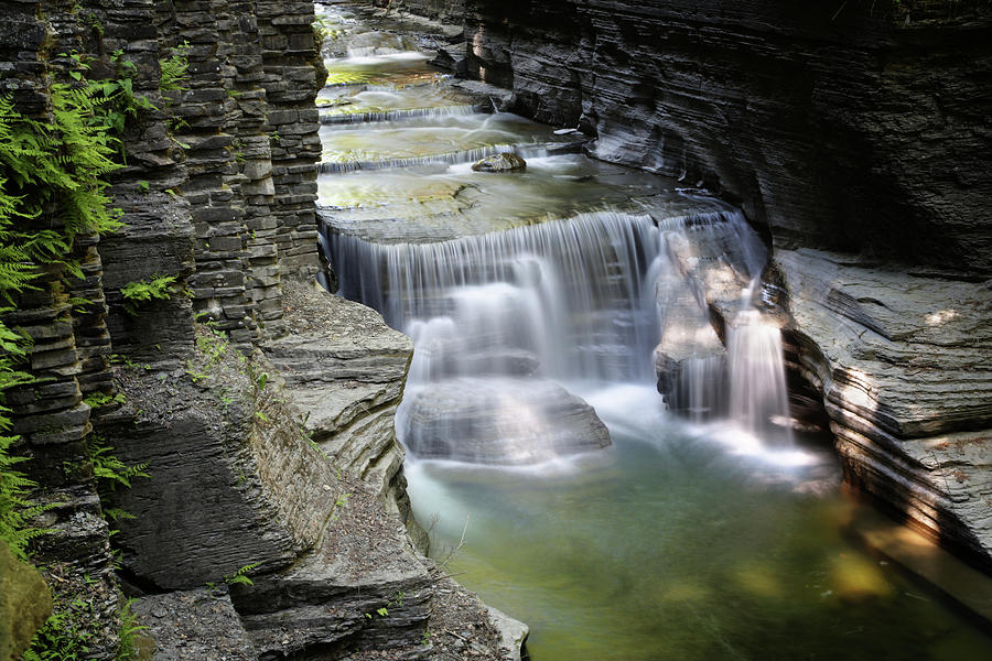 Waterfall Photograph - Veils of Enfield Glen by Gary Yost