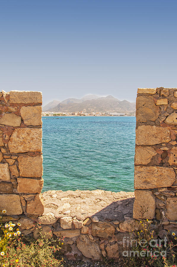 Greek Photograph - Veiw of Lerapetra from Kales Fort Portrait Composition by Antony McAulay
