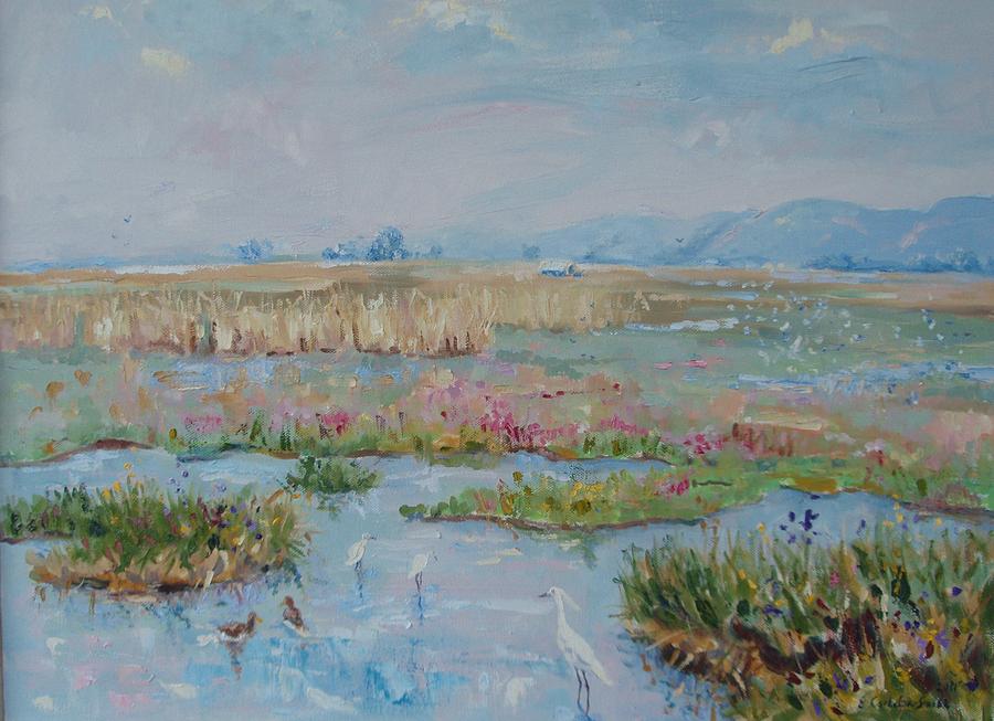 Veldriff Marshes 2011 Painting by Elinor Fletcher
