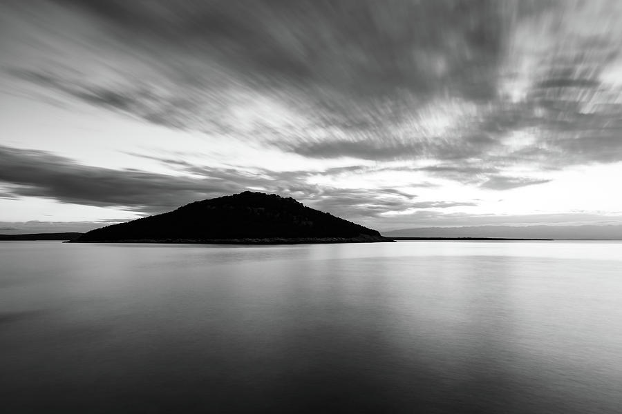 Veli Osir Island in Black and White, Losinj Island, Croatia. Photograph by Ian Middleton