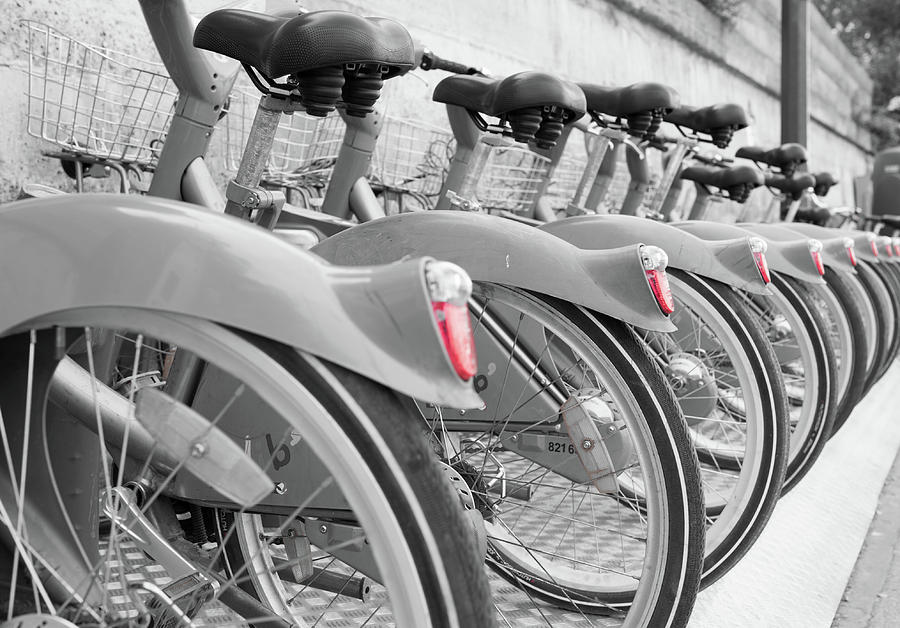Velib City Bikes Paris Photograph by Helen Jackson