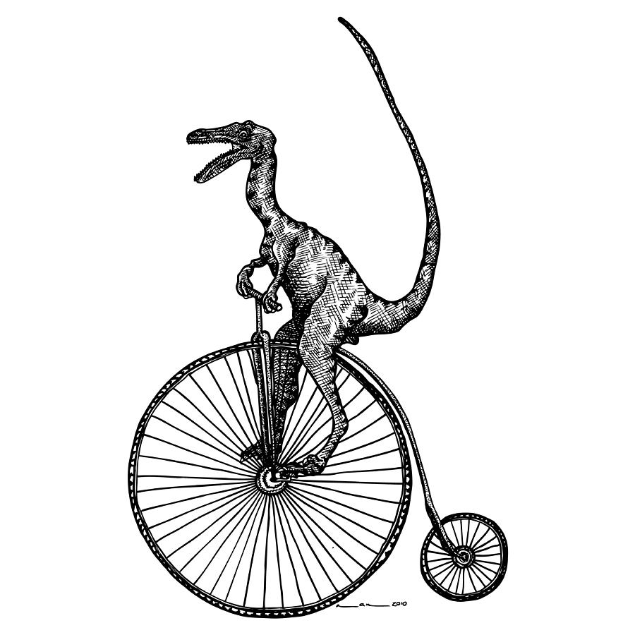 Dinosaur Drawing - VELOciraptor by Karl Addison