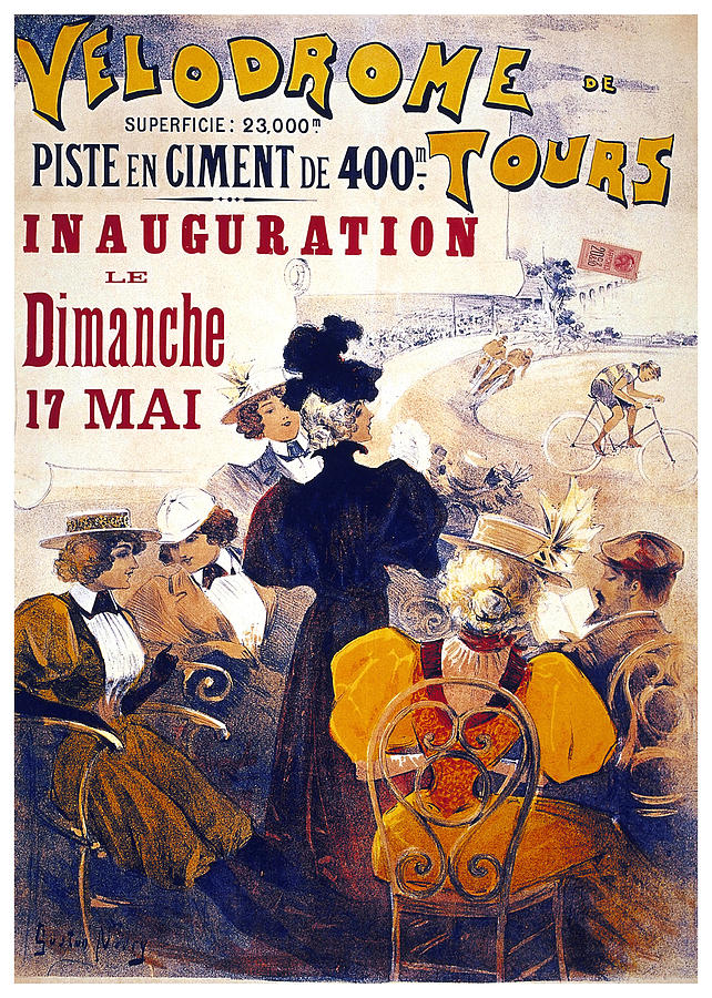 Velodrome De Tours - Bicycle Tournament - Vintage Advertising Poster Mixed Media
