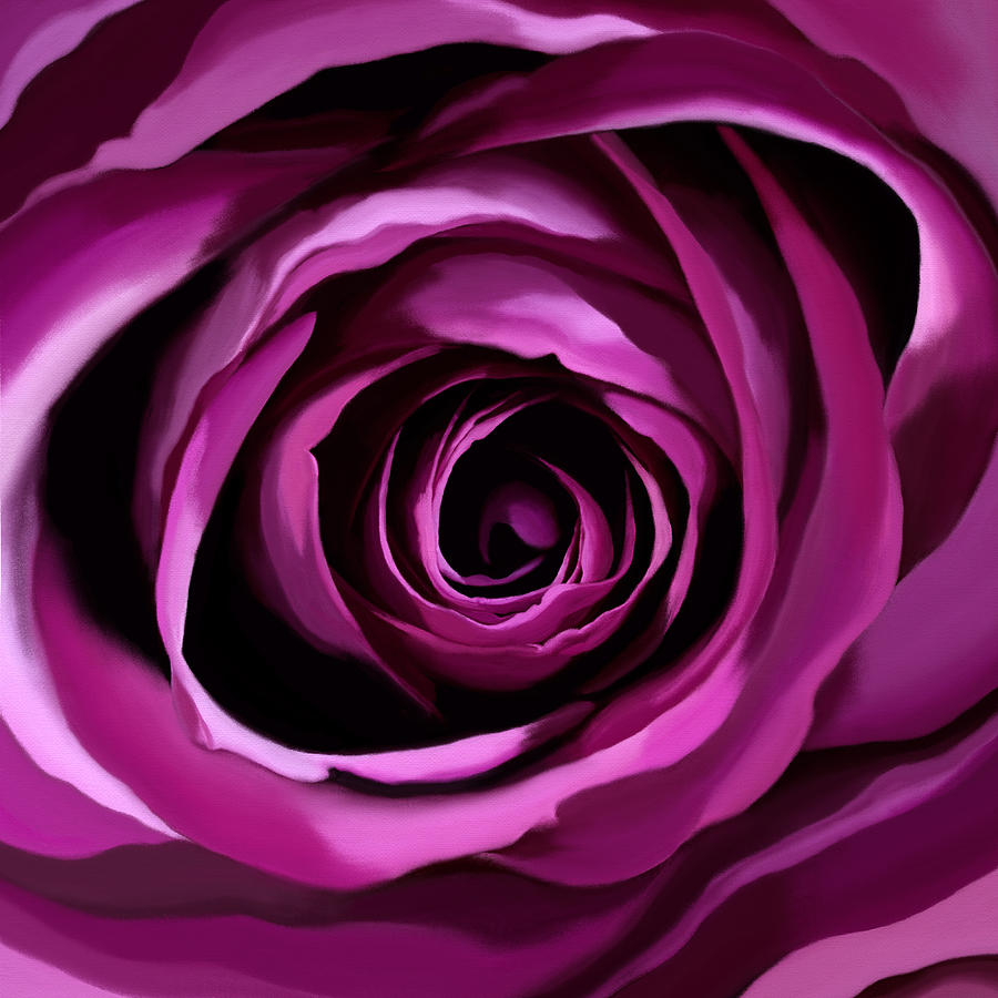 Velvety Fuchsia Rose Painting by SharaLee Art | Fine Art America