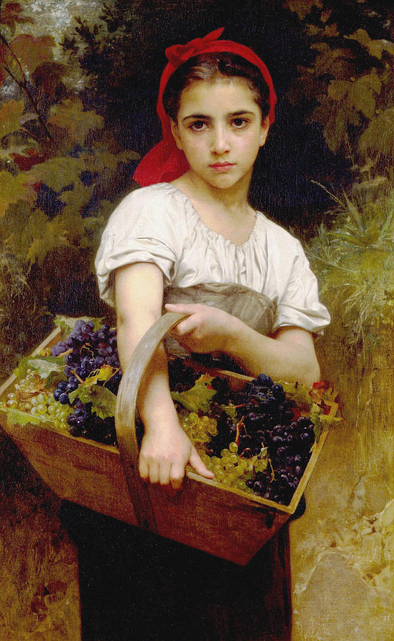 Grape Painting - Vendangeuse by Adolphe William Bouguereau