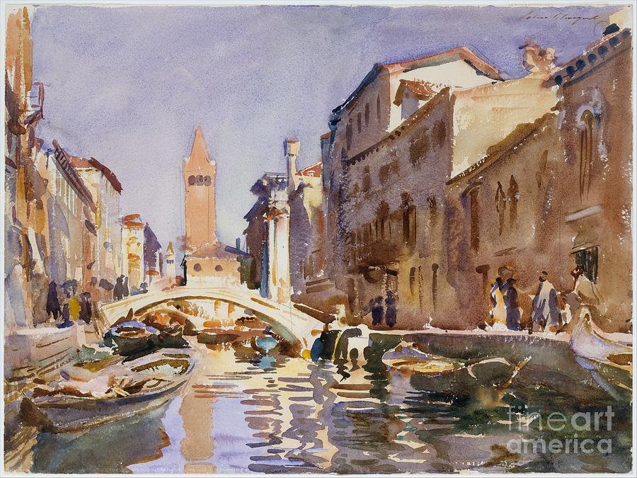 John Singer Sargent Painting - Venetian Canal by Celestial Images