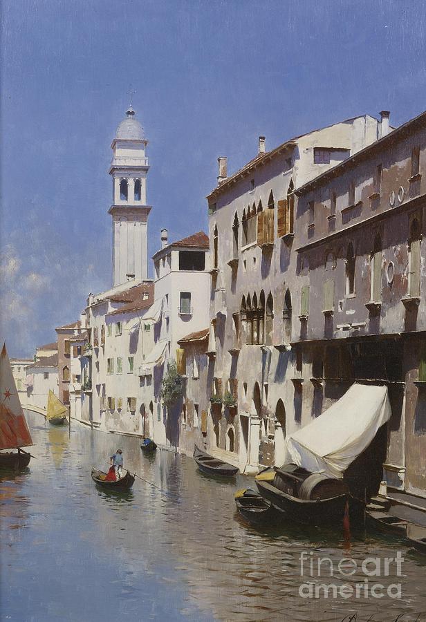 Venetian Canal Painting by MotionAge Designs