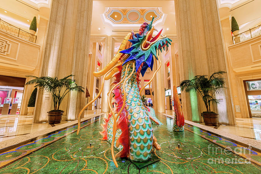 Las Vegas Photograph - Venetian Chinese New Year Dragon Front View by Aloha Art