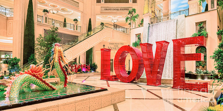 Las Vegas Photograph - Venetian Chinese New Year of the Dog Dragon and LOVE Display 2 to 1 Ratio by Aloha Art