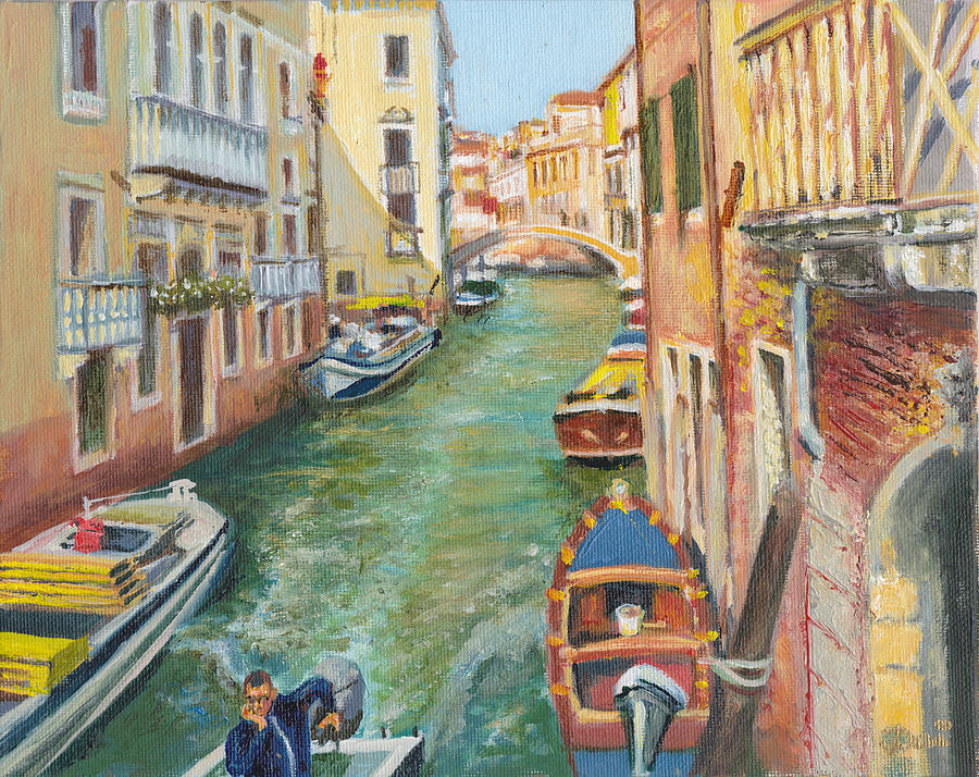 Venetian Commuter Painting by Dai Wynn