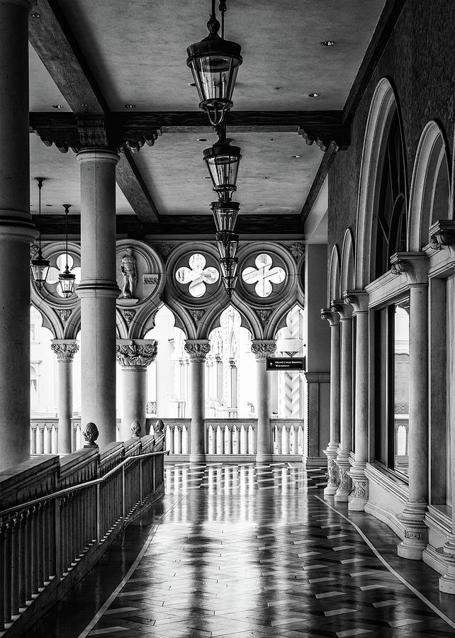 Venetian Corridor black and white Photograph by Framing Places