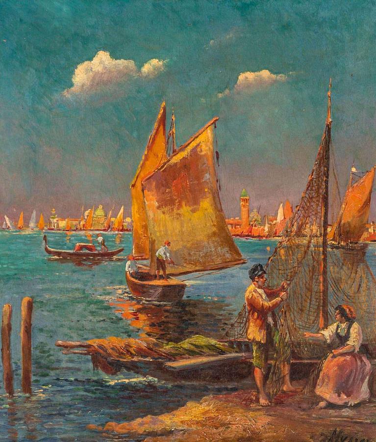 Venetian Fisherman Painting