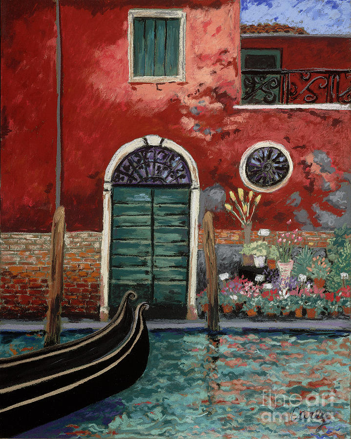 Venetian Flower Shop Pastel by Cathy Carey