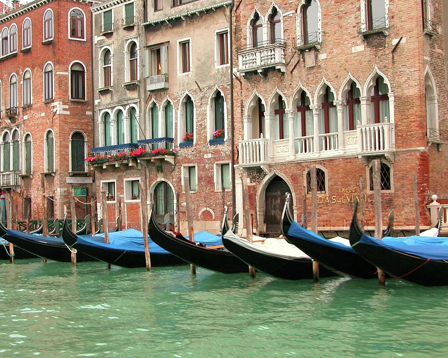 Venetian Gondolas Waiting Photograph by Barbie Corbett-Newmin