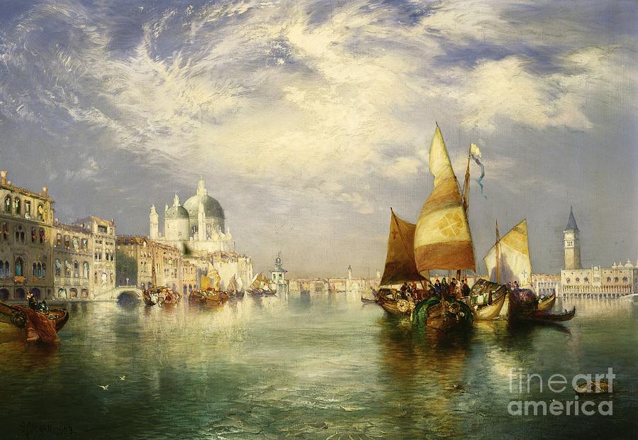 Venetian Grand Canal by Thomas Moran Painting by Thomas Moran