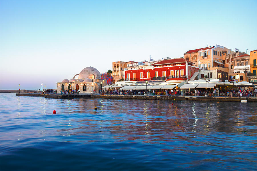 Venetian Habour and Turkish Mosque of Chania Photograph by Anastasy Yarmolovich 