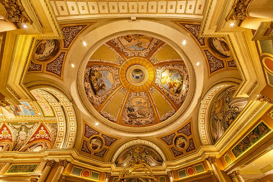 Venetian Hotel Lobby Ceiling Photograph by Susan Candelario