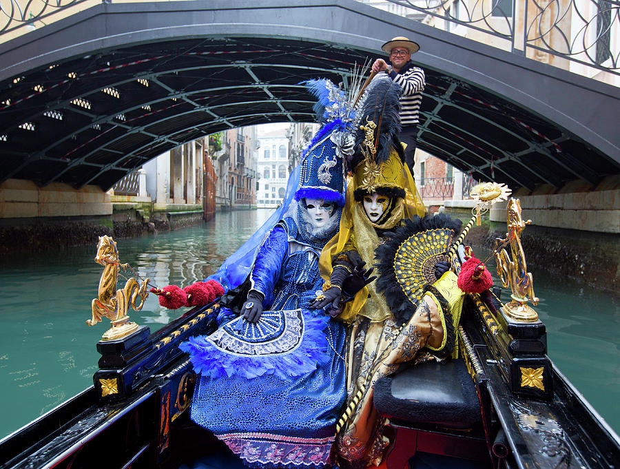 Venetian Ladies on a Gondola Photograph by Cheryl Strahl
