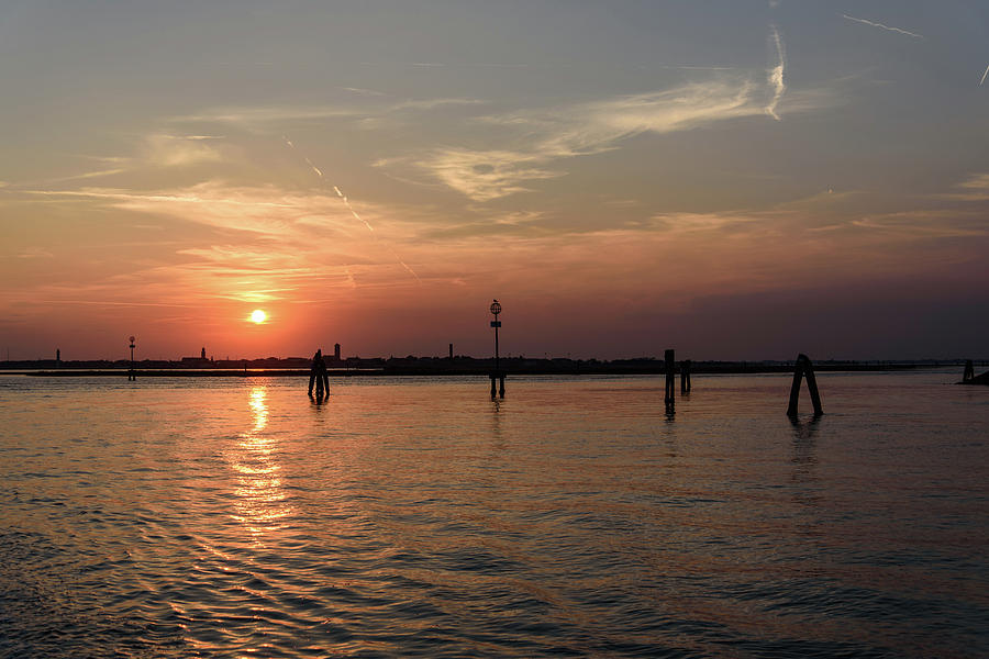Venetian Lagoon Colors. Sunset Photograph