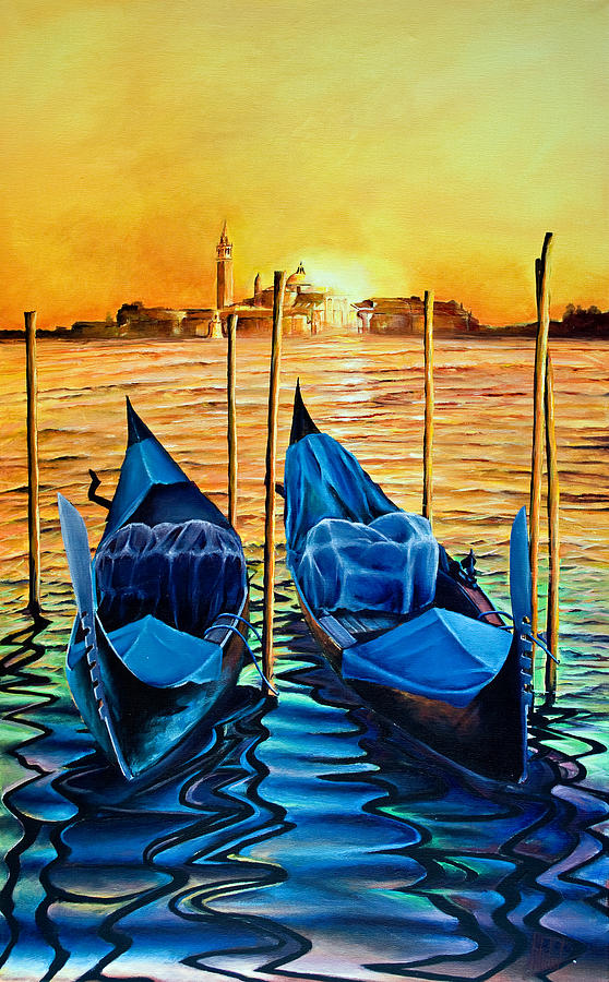 Sunset in Venice Painting by Michelangelo Rossi