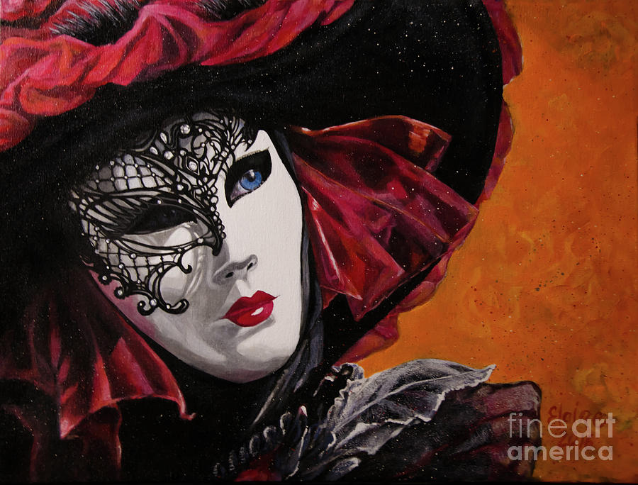 Venetian Mask 3 Painting by Elaine Berger