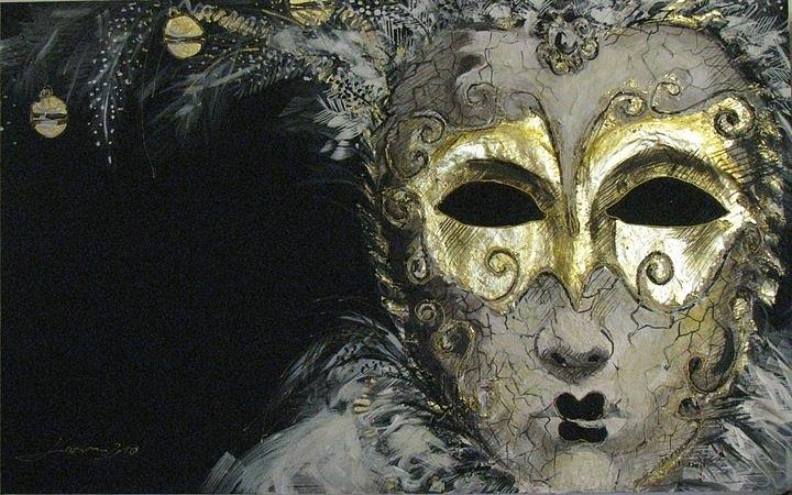Venetian Mask Painting - Venetian Mask by Luciana Toma