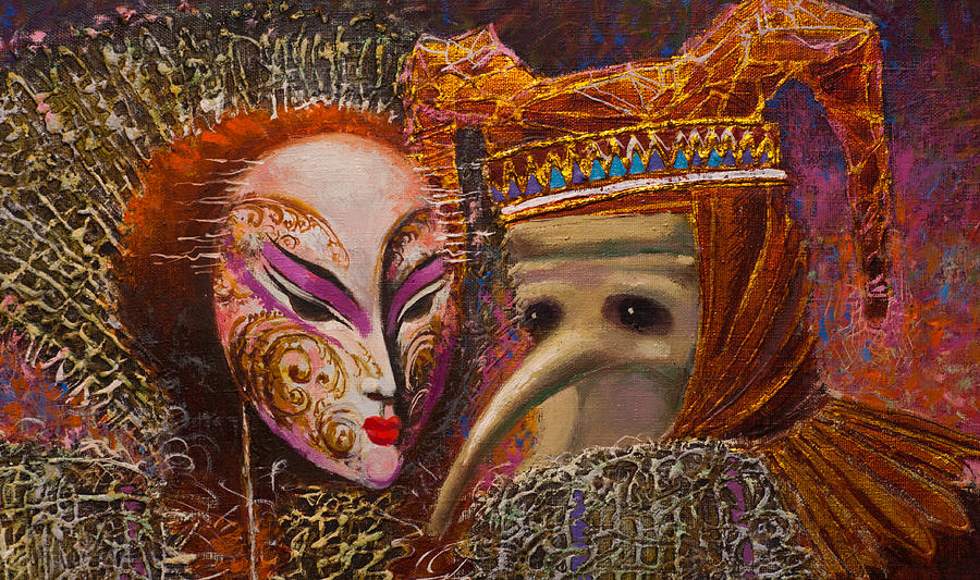 Venetian Masks. Fragment Painting by Valentina Kondrashova
