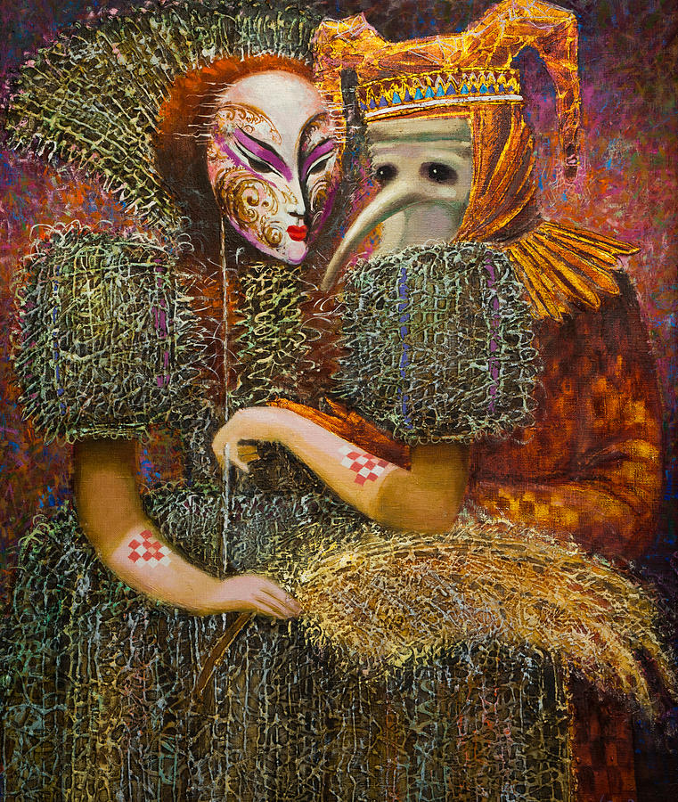 Venetian Masks Painting by Valentina Kondrashova