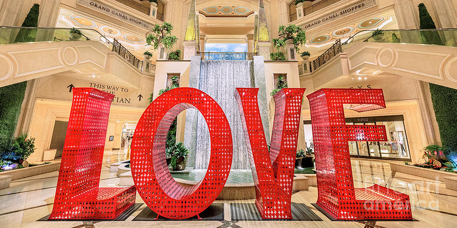 Las Vegas Photograph - Venetian Palazzo Love Sculpture 2 to 1 Ratio by Aloha Art