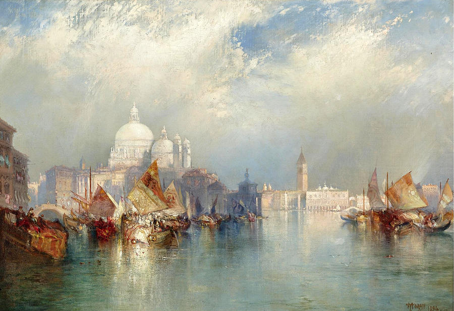 Venetian Scene Painting by Thomas Moran