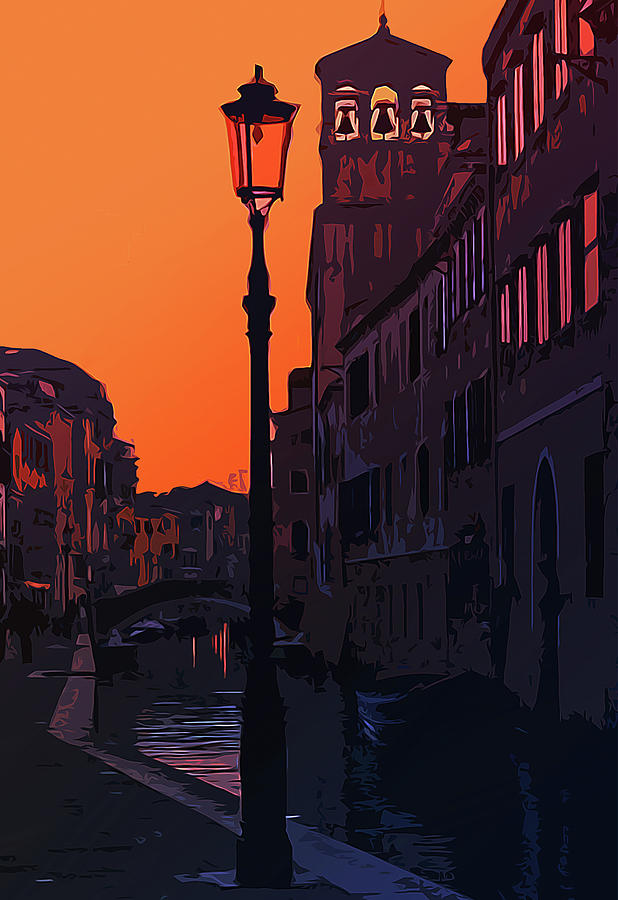 Venetian Sunset Painting by AM FineArtPrints