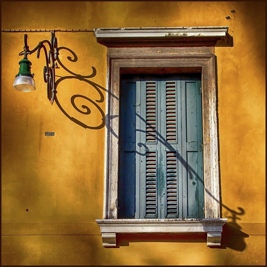Shadow On Venetian Window III  Photograph by Harriet Feagin