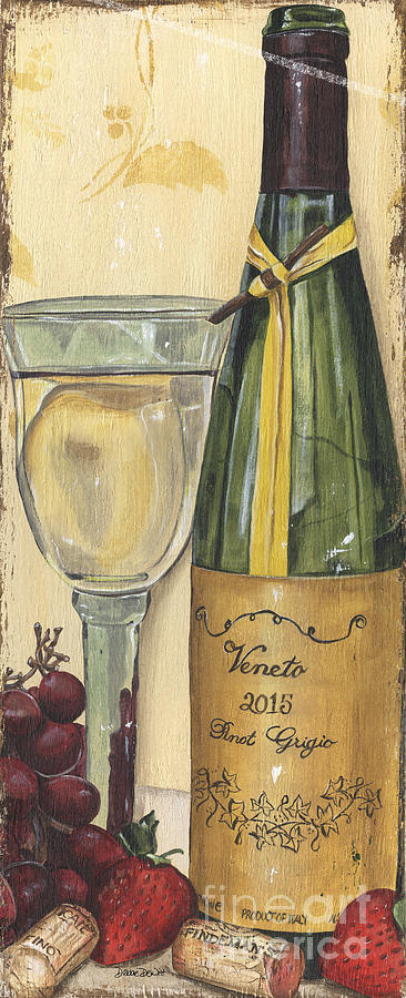 Wine Painting - Veneto Pinot Grigio Panel by Debbie DeWitt