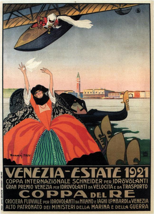 Vintage Mixed Media - Venezia Estate 1921 - Coppa Del Re - Venice, Italy - Retro travel Poster - Vintage Poster by Studio Grafiikka