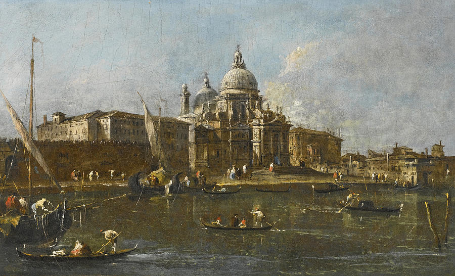 Venice a View of Santa Maria della Salute looking West Painting by Francesco Guardi