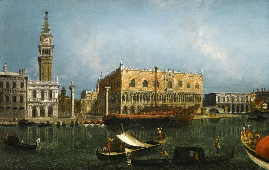 Venice a view of the Molo from the Bacino di San Marco Painting by Michele Marieschi