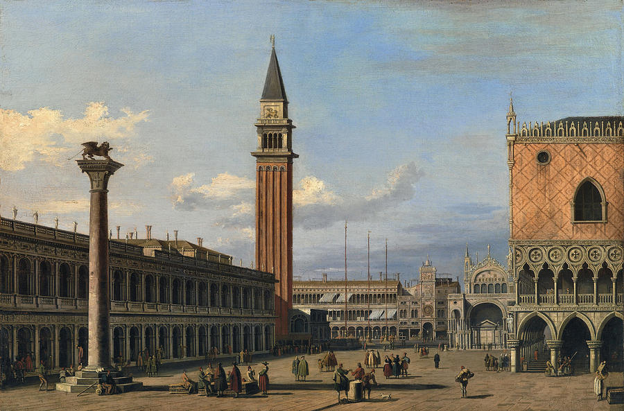 Venice a View of the Piazzetta Painting by Vincenzo Chilone