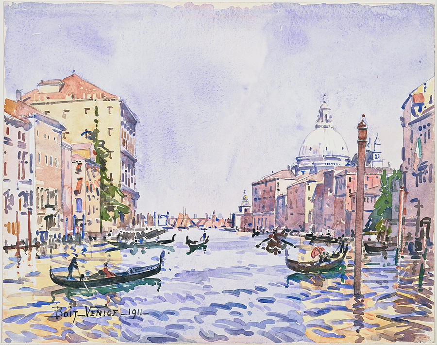 Venice. Afternoon on the Grand Canal Drawing by Edward Darley Boit