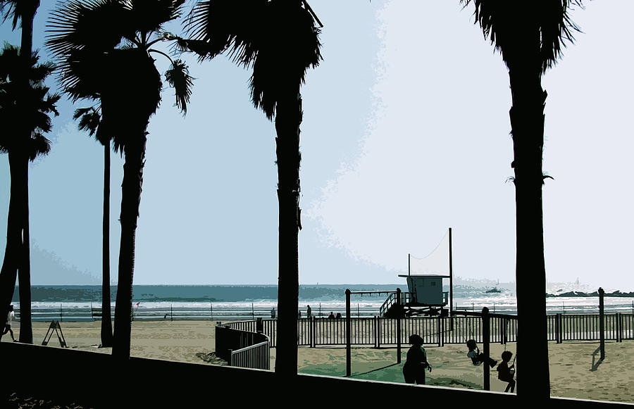 Flag Digital Art - Venice Beach California by Phill Petrovic