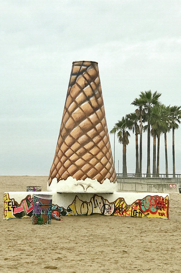 Venice Beach Ice Cream Cone Art Photograph by Art Block Collections