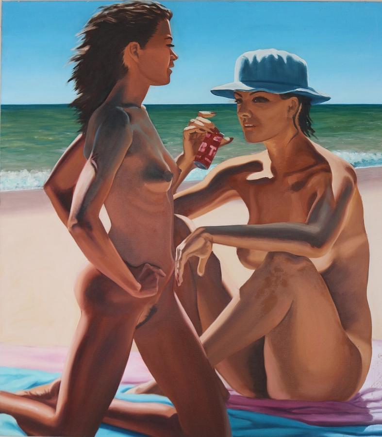 Oil Painting - Carpenteria Nude Beach #2 by Allen Kerns 