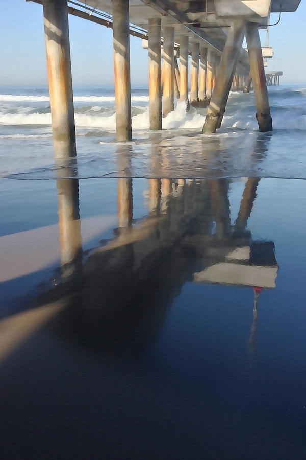 Venice Beach Pier Reflection Photograph by Art Block Collections