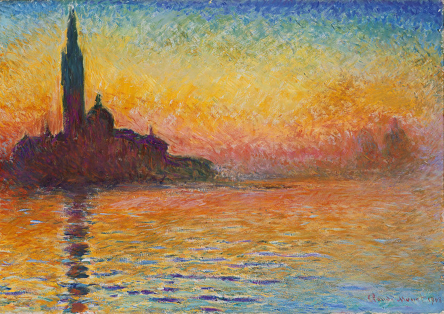 Venice by Twilight Painting by Claude Monet
