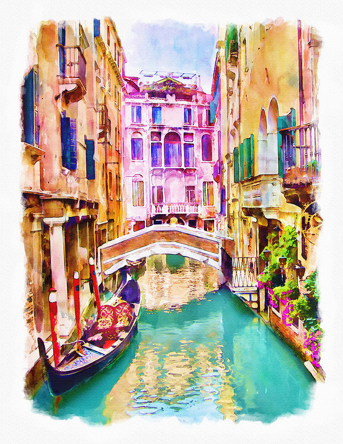 Venice Canal 2 Painting by Marian Voicu