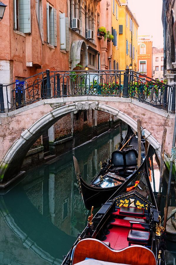 Venice Canal and Bridge Photograph by Allan Van Gasbeck