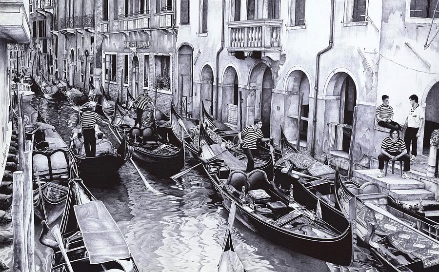 Venice Italy Rialto Bridge Pencil Pen and Ink Drawing - Etsy UK